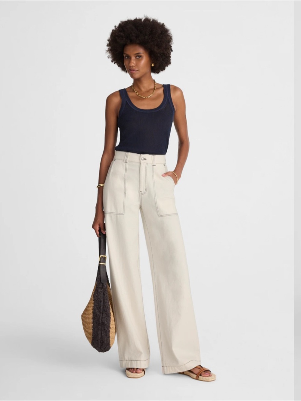 NWT Madewell Superwide-Leg Utility Jeans in Vintage Canvas Size 25